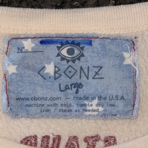Staud X C. Bonz Cream “Blue” Embroidered Sweatshirt - Picture 6 of 6